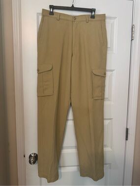 Tommy Bahama Men’s Khaki Silk Cargo Pants - Classic Straight Fit Size 32